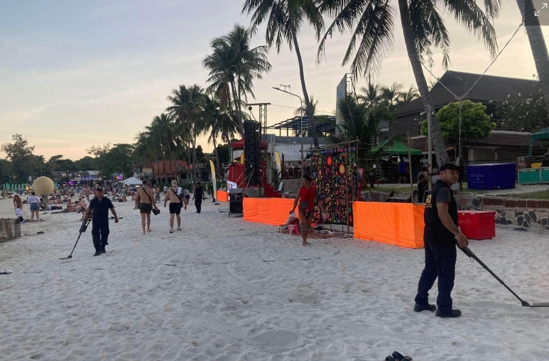 Pasukan Anti-Bom Thailand Kawal Pesta Bulan Purnama 9 Ribu Turis